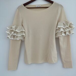 Club Monaco Wool Sweater Ruffle Sleeve